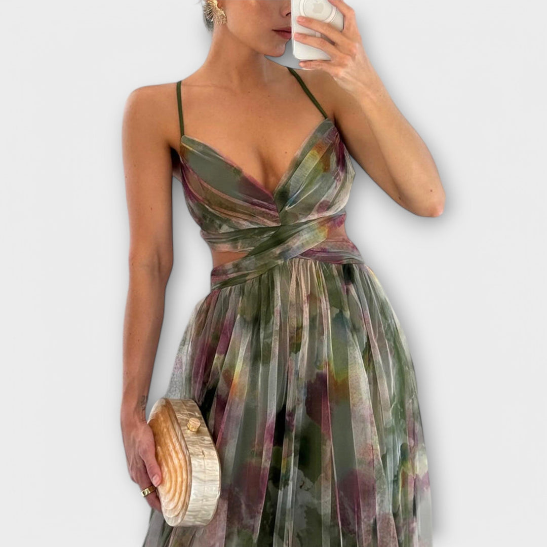 Annai Mesh Maxikleid - Elegantní a zvýrazňující postavu