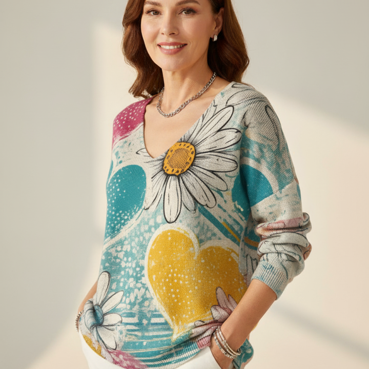 HELENE | Svetřík s výstřihem do V