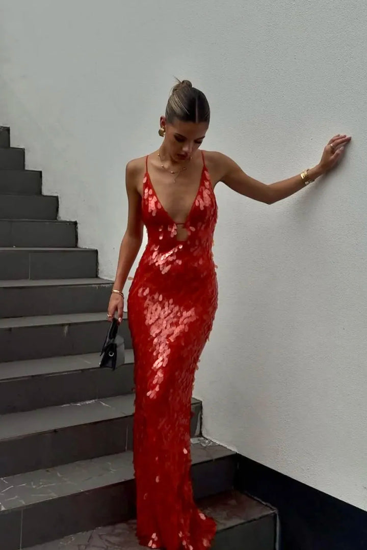 Kalea - Šaty bez rukávů s třpytivými sequinky