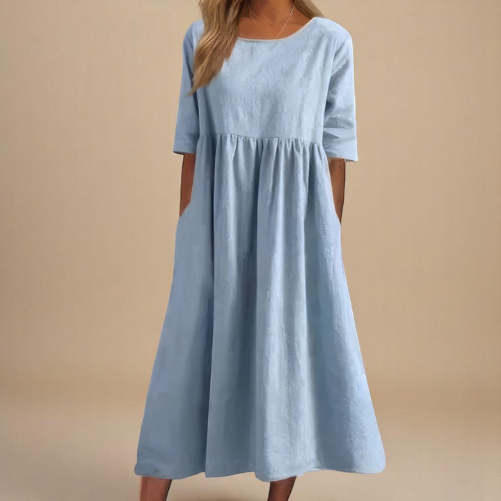 Serena – Minimalistická maxi šaty s volným střihem