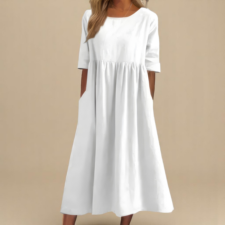 Serena – Minimalistická maxi šaty s volným střihem