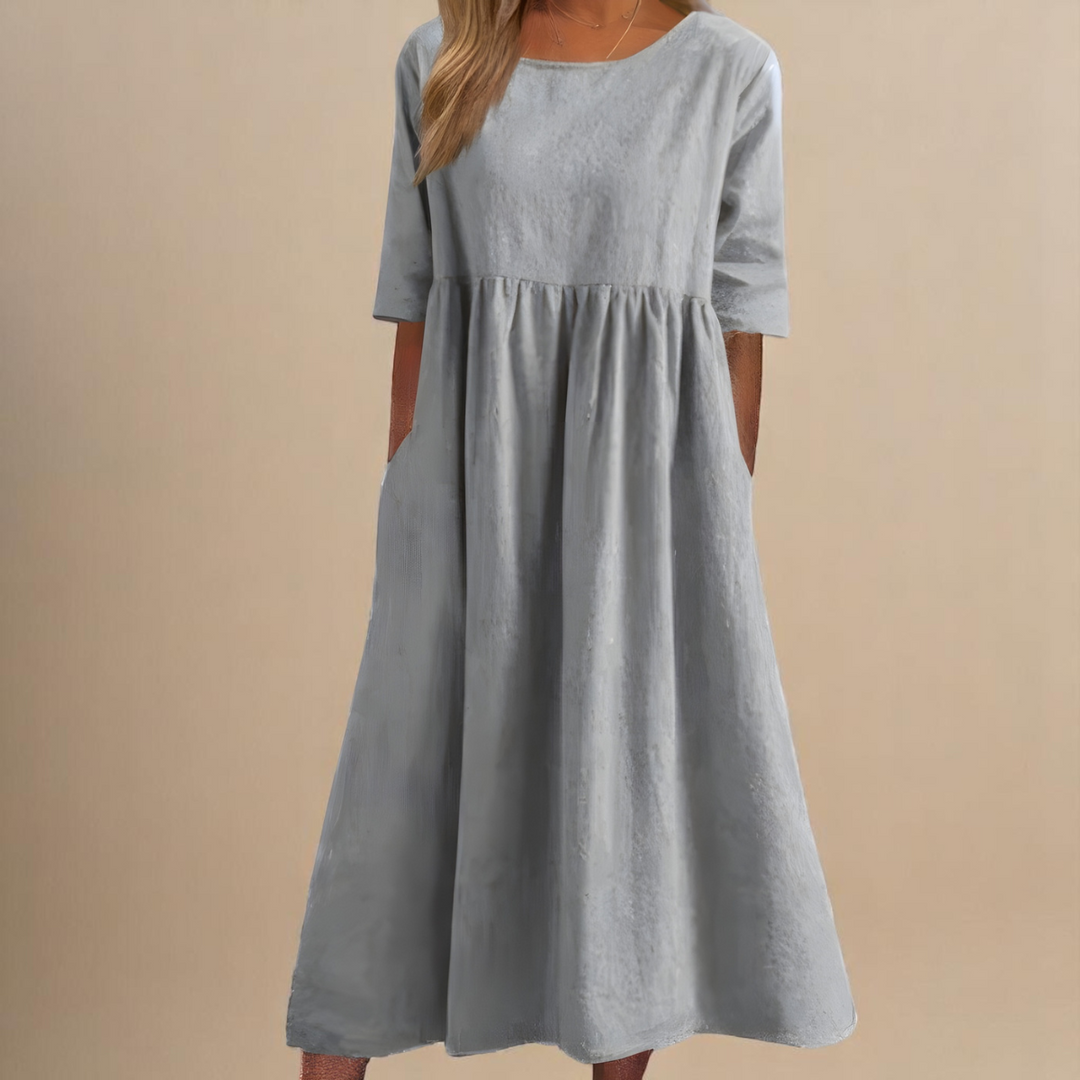 Serena – Minimalistická maxi šaty s volným střihem
