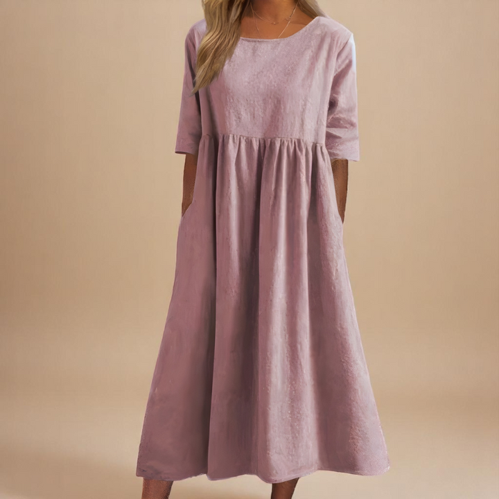 Serena – Minimalistická maxi šaty s volným střihem