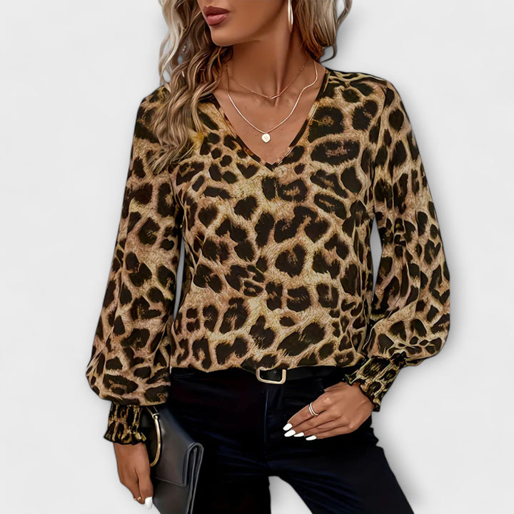 Elegantní blůza s leopardím potiskem