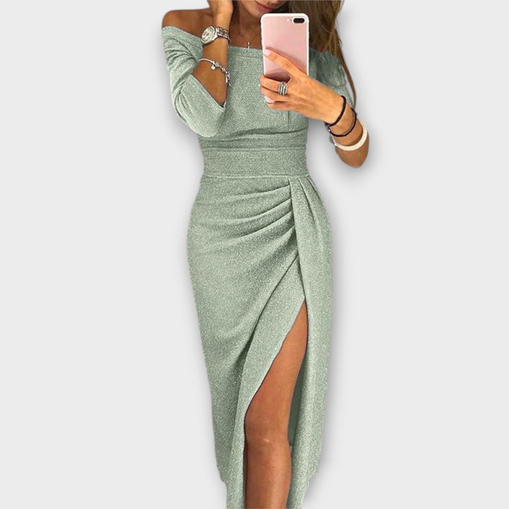 Lena - Elegantní Off-Shoulder Šaty