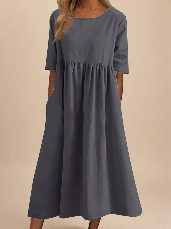 Serena – Minimalistická maxi šaty s volným střihem