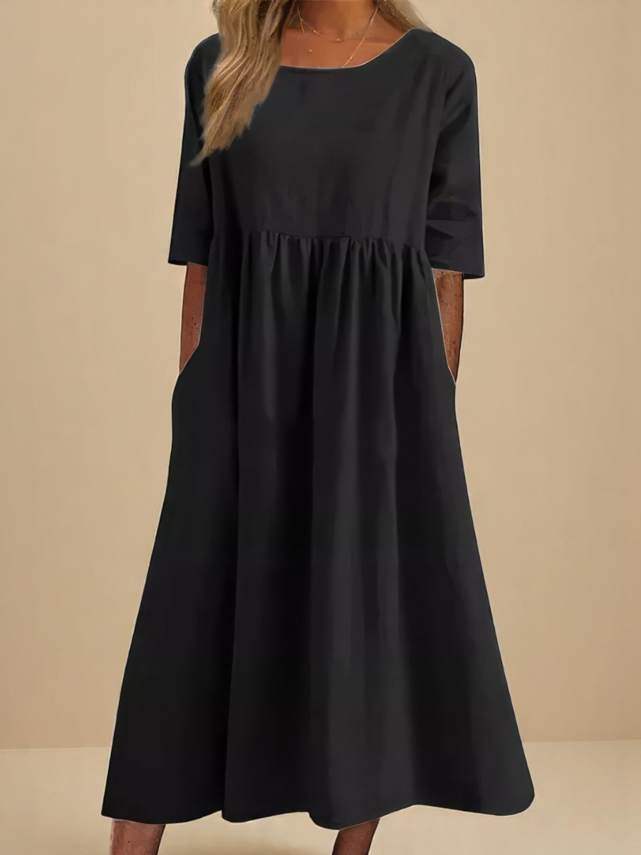 Serena – Minimalistická maxi šaty s volným střihem