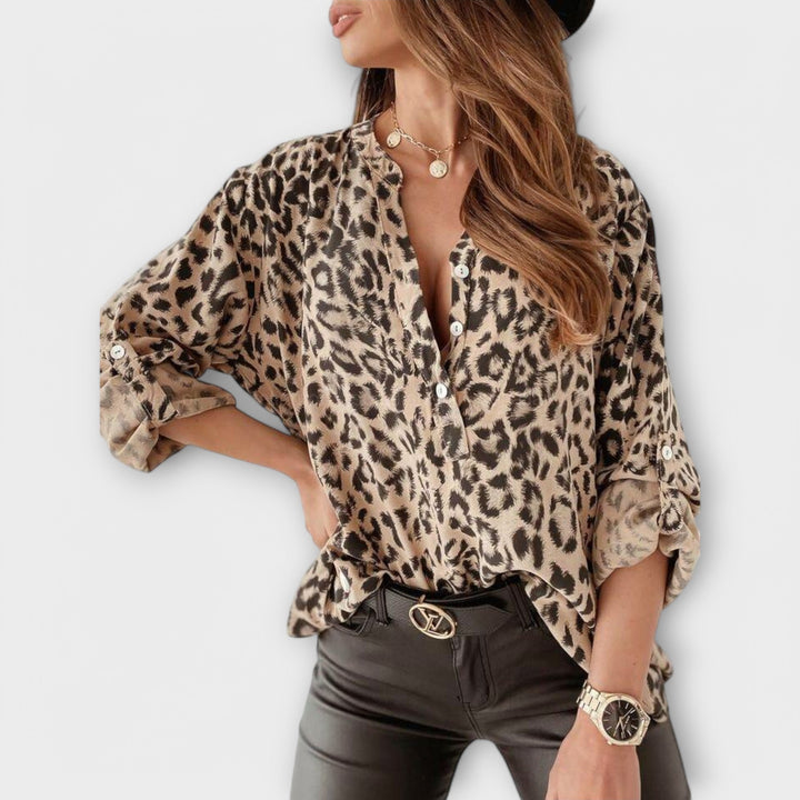 Trendy blůza s leopardím potiskem
