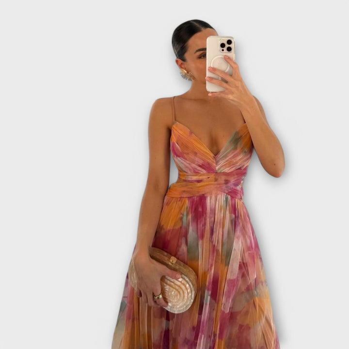 Annai Mesh Maxikleid - Elegantní a zvýrazňující postavu
