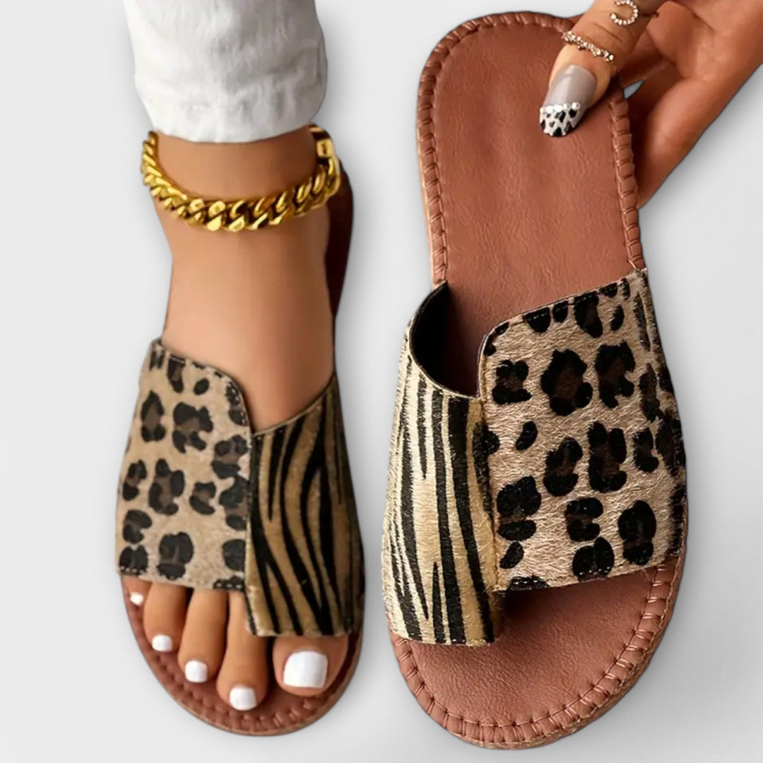 Stylové bicolor pantofle s leopardím vzorem