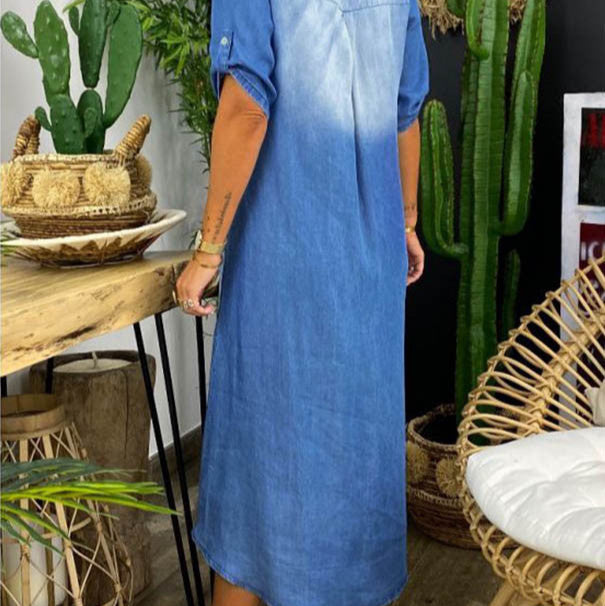 Aurora – Boho šaty s denim vzhledem