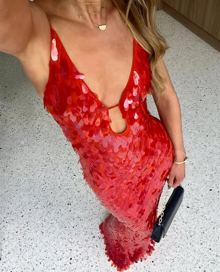 Kalea - Šaty bez rukávů s třpytivými sequinky
