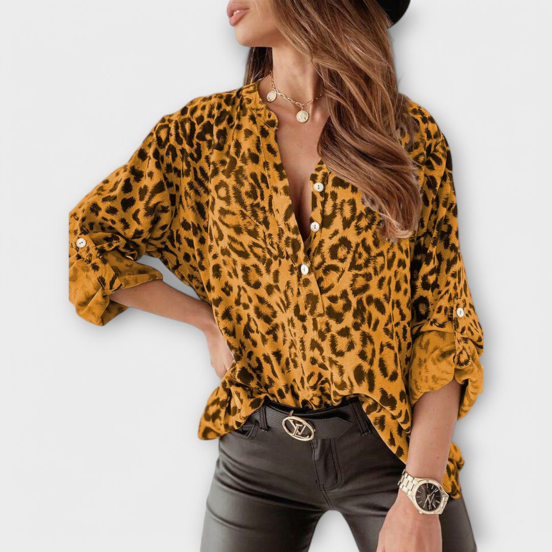 Trendy blůza s leopardím potiskem
