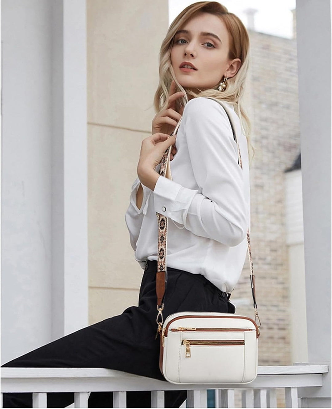 Ella | Větší kožená crossbody kabelka