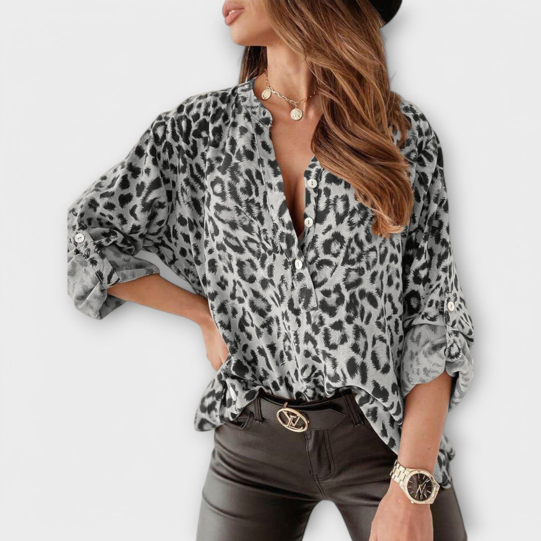 Trendy blůza s leopardím potiskem
