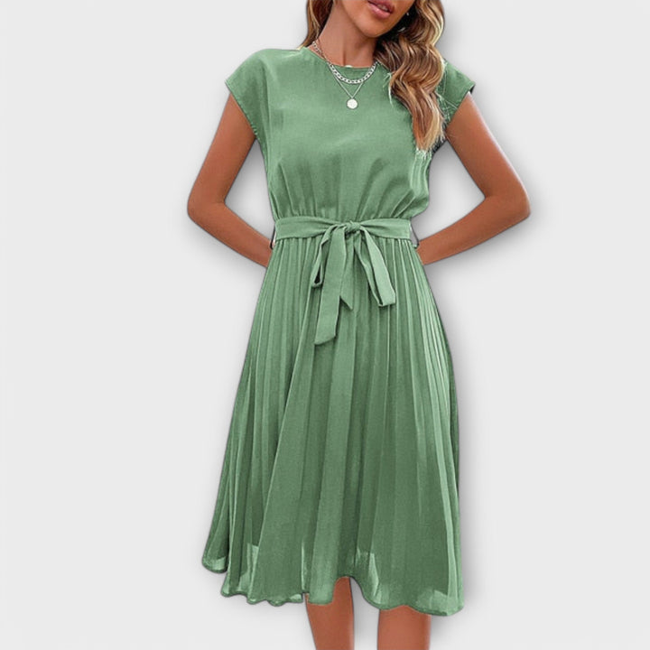 Claire - Krátký rukáv, plisovaná, casual minidress