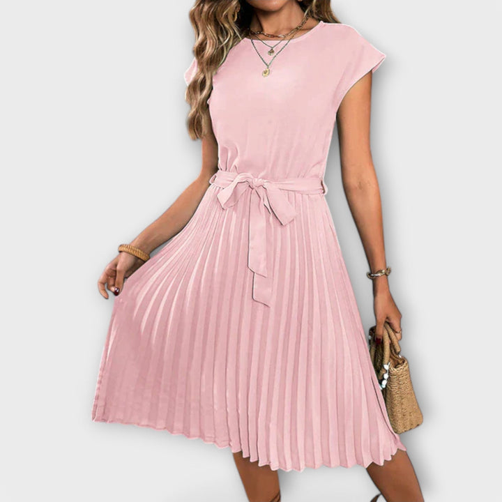 Claire - Krátký rukáv, plisovaná, casual minidress