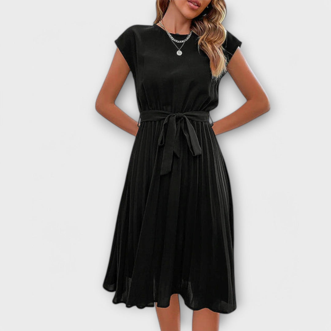 Claire - Krátký rukáv, plisovaná, casual minidress