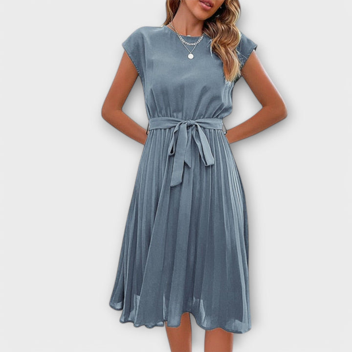 Claire - Krátký rukáv, plisovaná, casual minidress