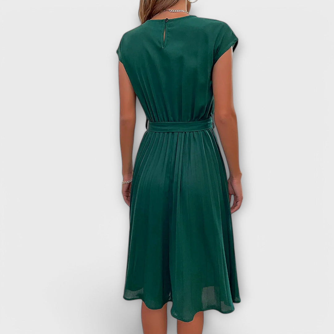 Claire - Krátký rukáv, plisovaná, casual minidress