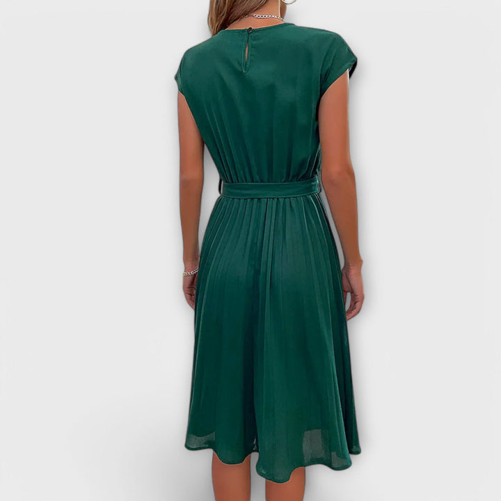 Claire - Krátký rukáv, plisovaná, casual minidress