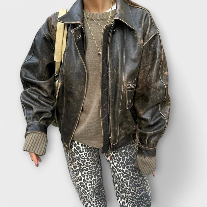 Vintage džíny s leopardím potiskem