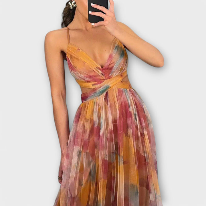Annai Mesh Maxikleid - Elegantní a zvýrazňující postavu