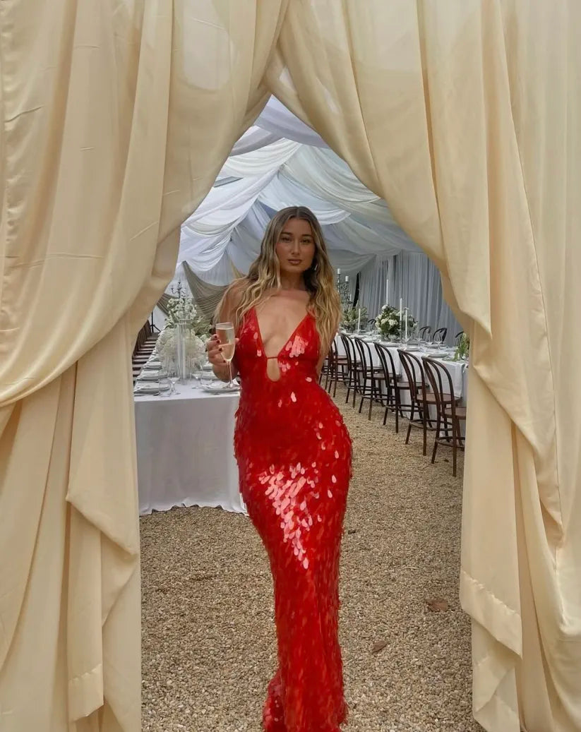 Kalea - Šaty bez rukávů s třpytivými sequinky